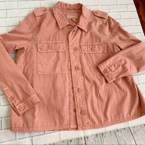 Lucky brand pink denim jean shirt